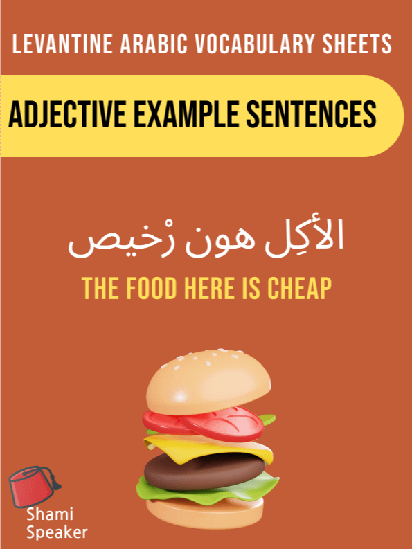 Adjective Example Sentences in Levantine Arabic product image (1)