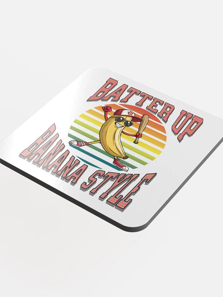 Batter Up Banana Style Baseball Retro Funk Cork Coaster product image (1)