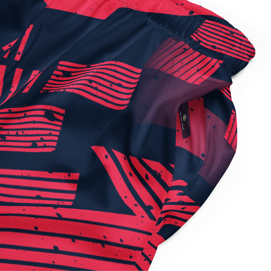 Red Stripes | Recycled Unisex Mesh Shorts product image (7)