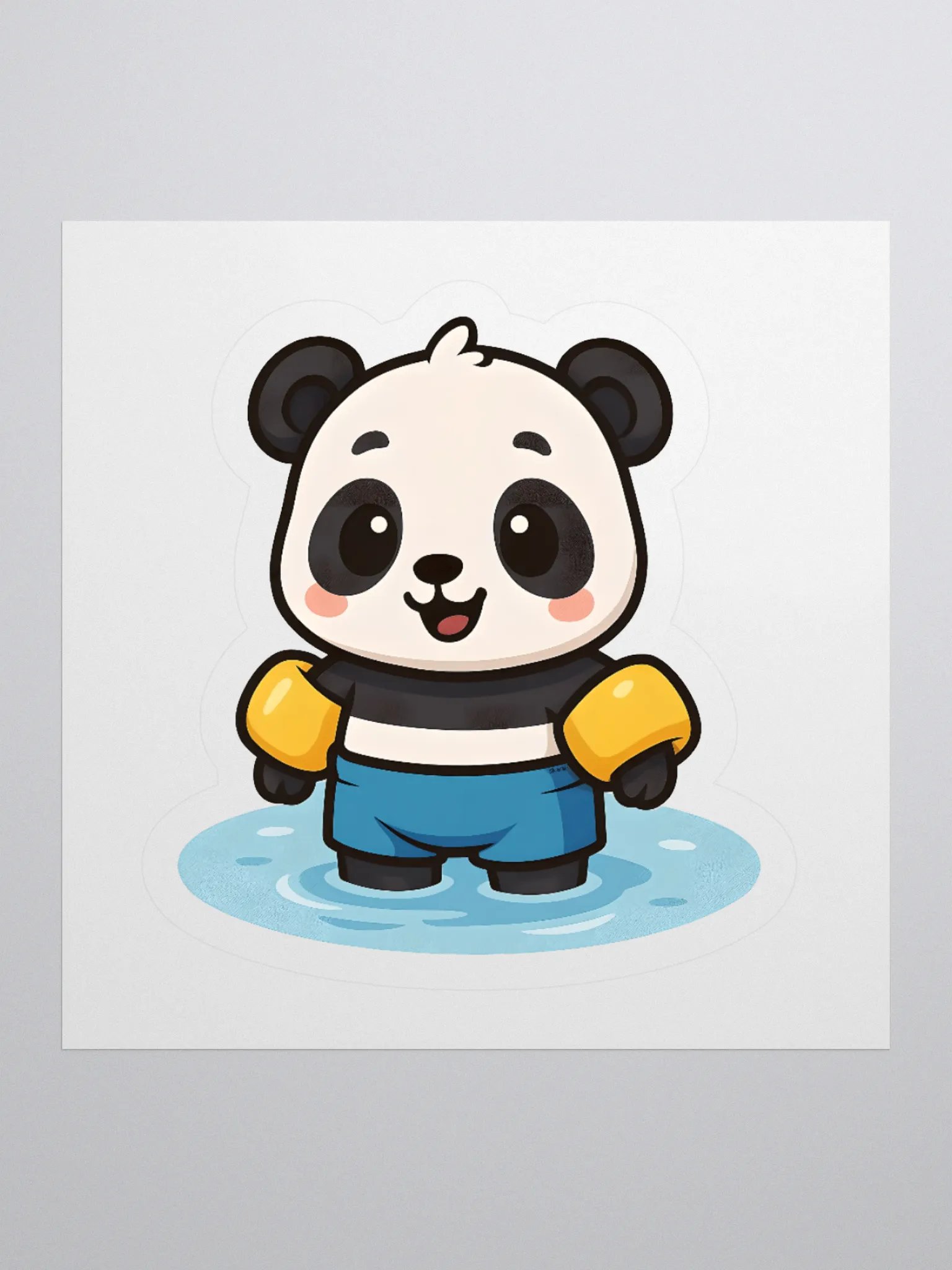 Cute Sticker of Panda with Floaties product image (1)