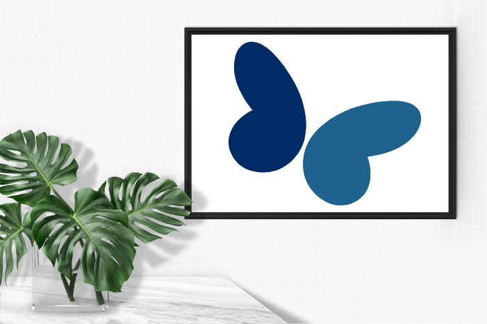 Abstract Blue-winged Butterfly Printable Wall Art product image (2)
