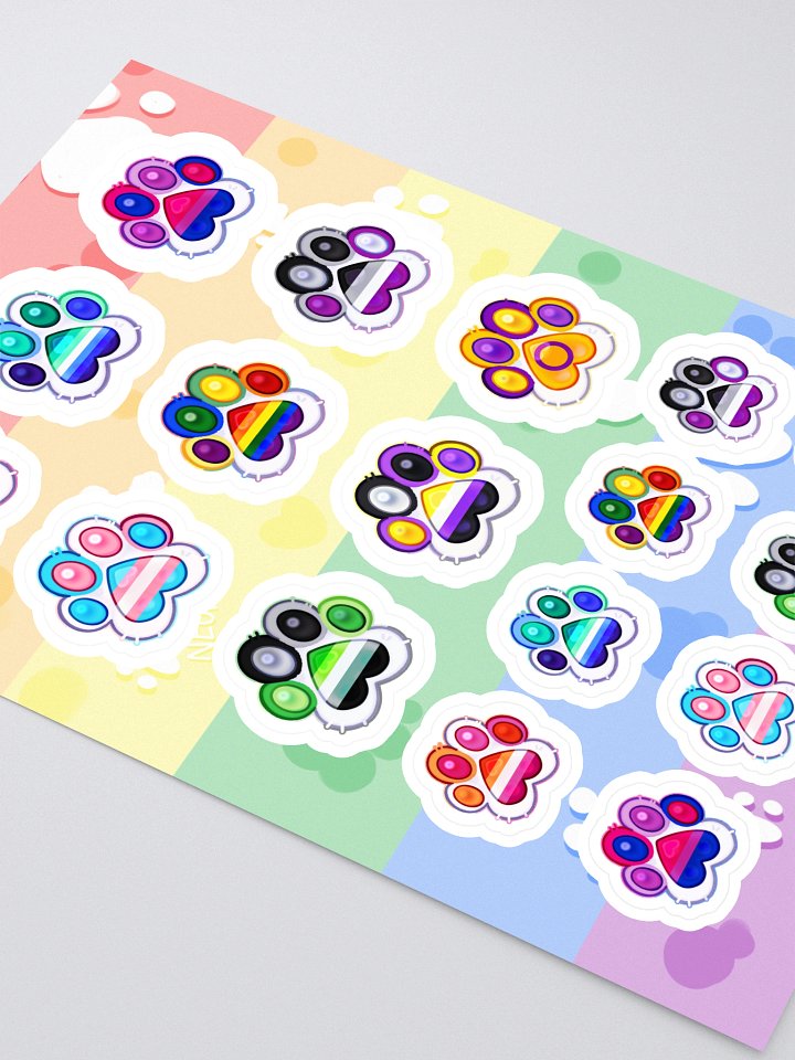 Mixed Party Pack Pride Paw Prints Sticker Sheet product image (2)