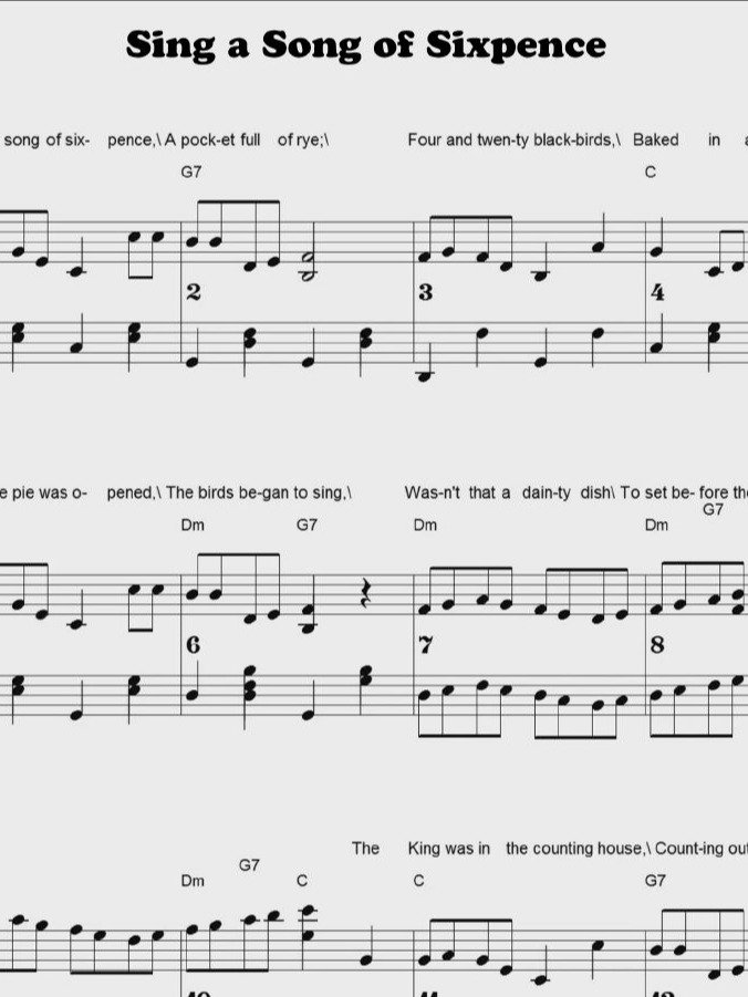 Sing a Song of Sixpence - CS - Piano sheet music product image (1)