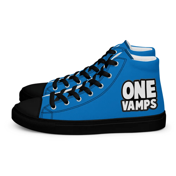 Men's High Top Canvas Shoes OneVamps Blue Black color product image (2)