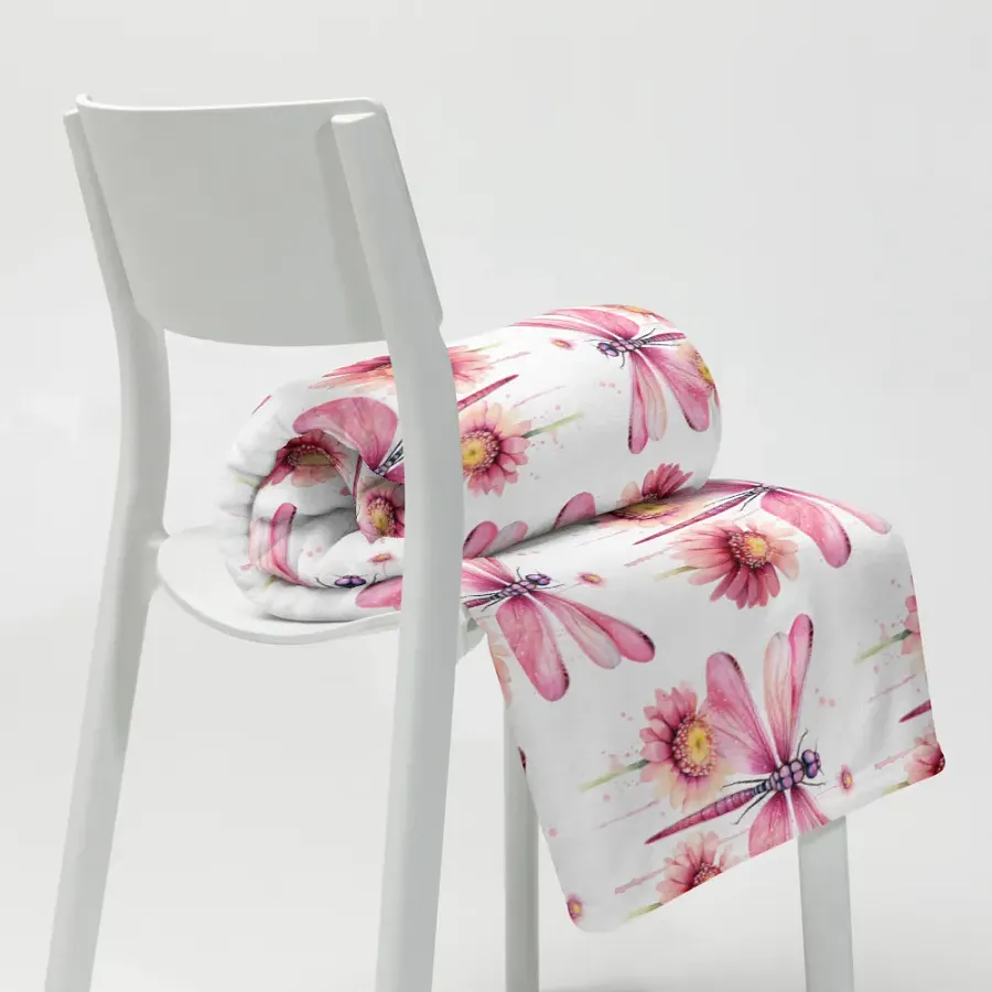 Pink Dragonfly Blanket product image (8)
