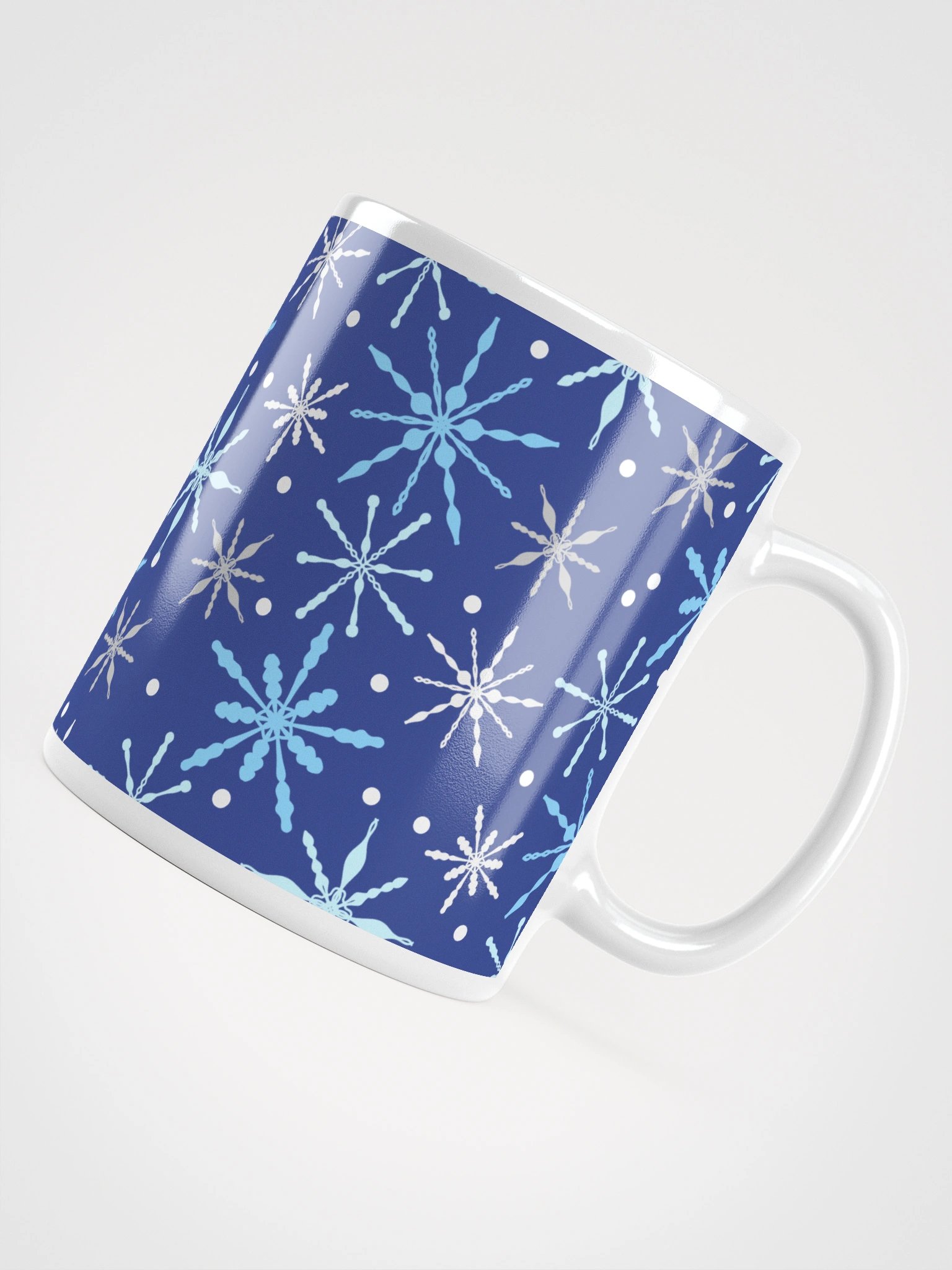 Snowflakes Pattern Mug in Dark Blue product image (6)