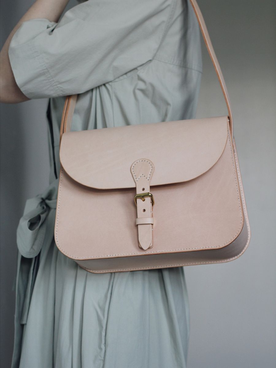 SAMPLE SALE - Vegetable Tanned Leather Saddle Bag in Natural product image (5)