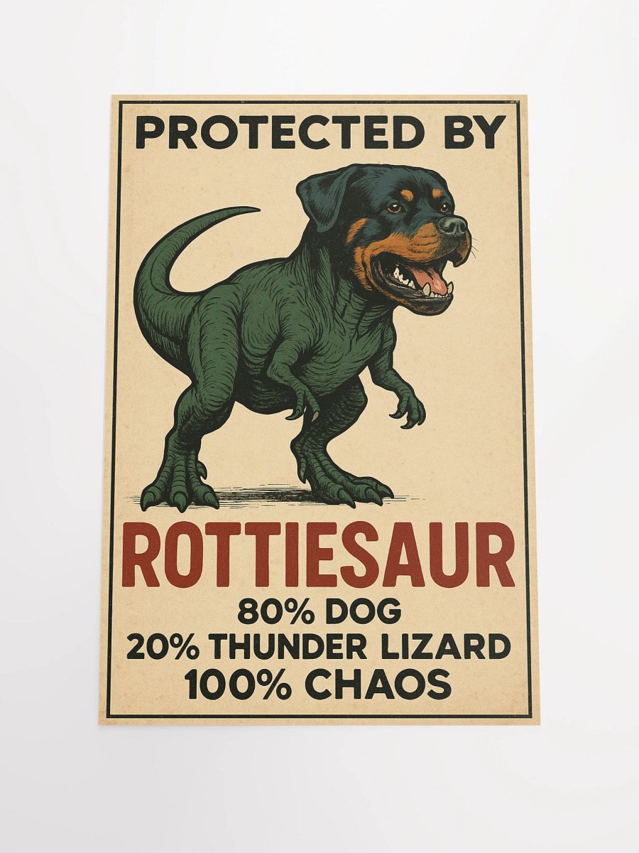 Protected by Rottiesaur: 80% dog, 20% thunder lizard, 100% chaos. product image (3)
