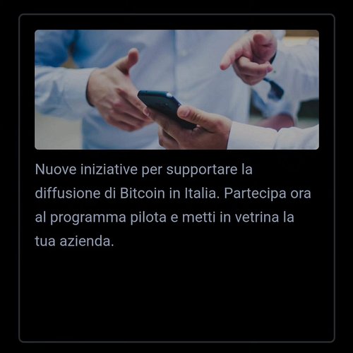 Partecipa ora al programma pilota e metti in vetrina la tua azienda 

Link in bio 

#bitcoin #bitcoinbusiness #bitcoininitali...