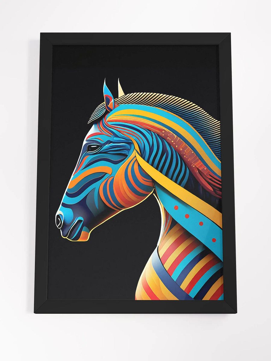 Stylized horse illustration made of coloured ribbons product image (4)