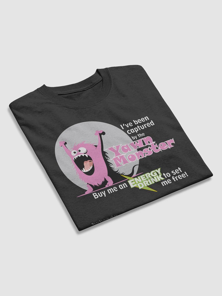 Pink Yawn Monster Buy Me a Energy Drink dark t-shirt product image (3)