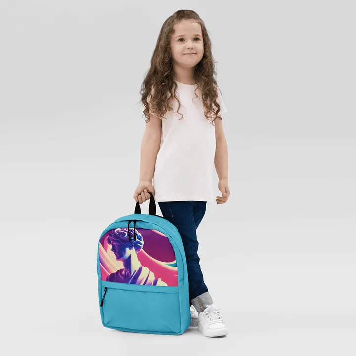 Greek God retrowave city Pop backpack Sky Blue product image (2)