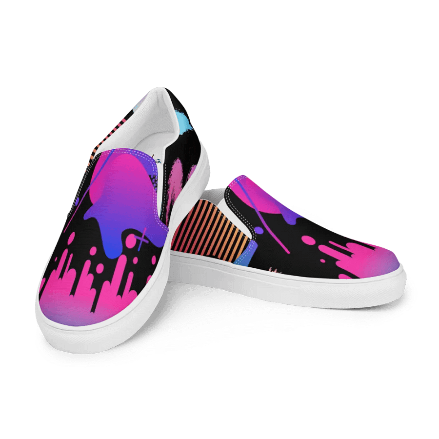 90's Pattern Neon Abstract Splash Men's Slip-Ons | 90s Pattern Shoes product image (11)