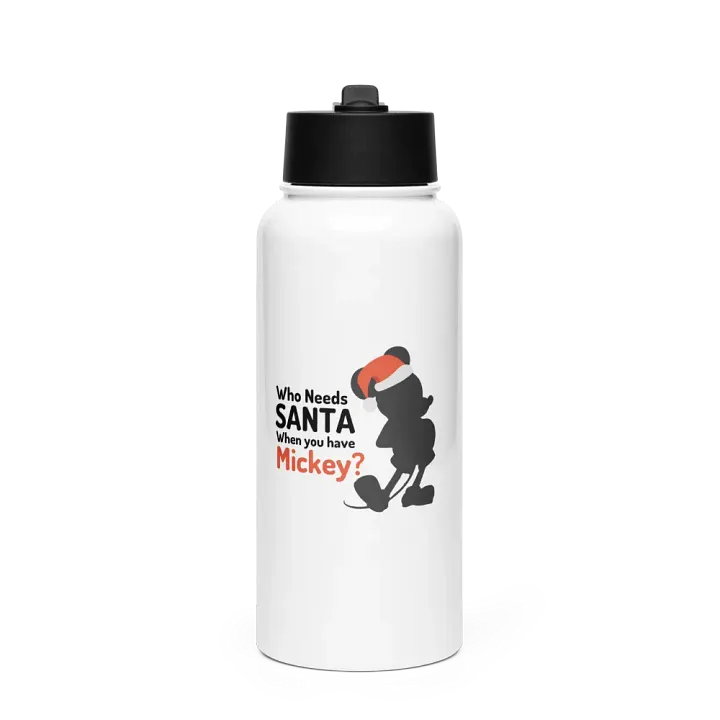 Mickey Mouse Santa Stainless Water Bottle with Straw product image (1)