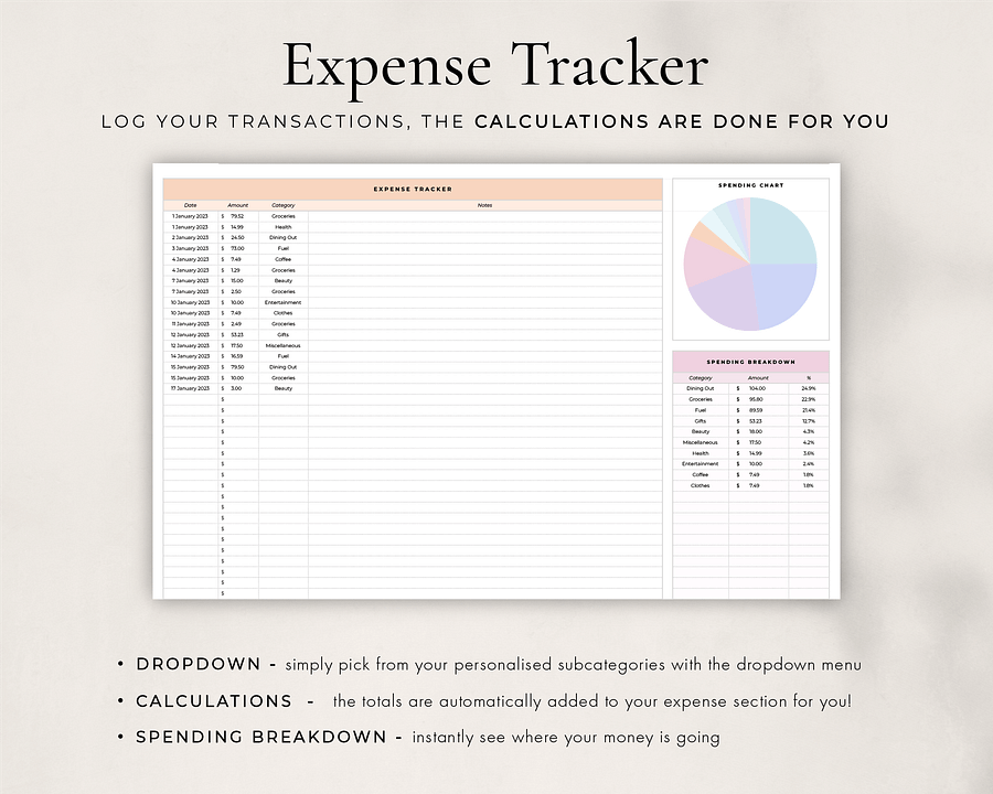 Simple Budget Planner Spreadsheet for Google Sheets product image (4)