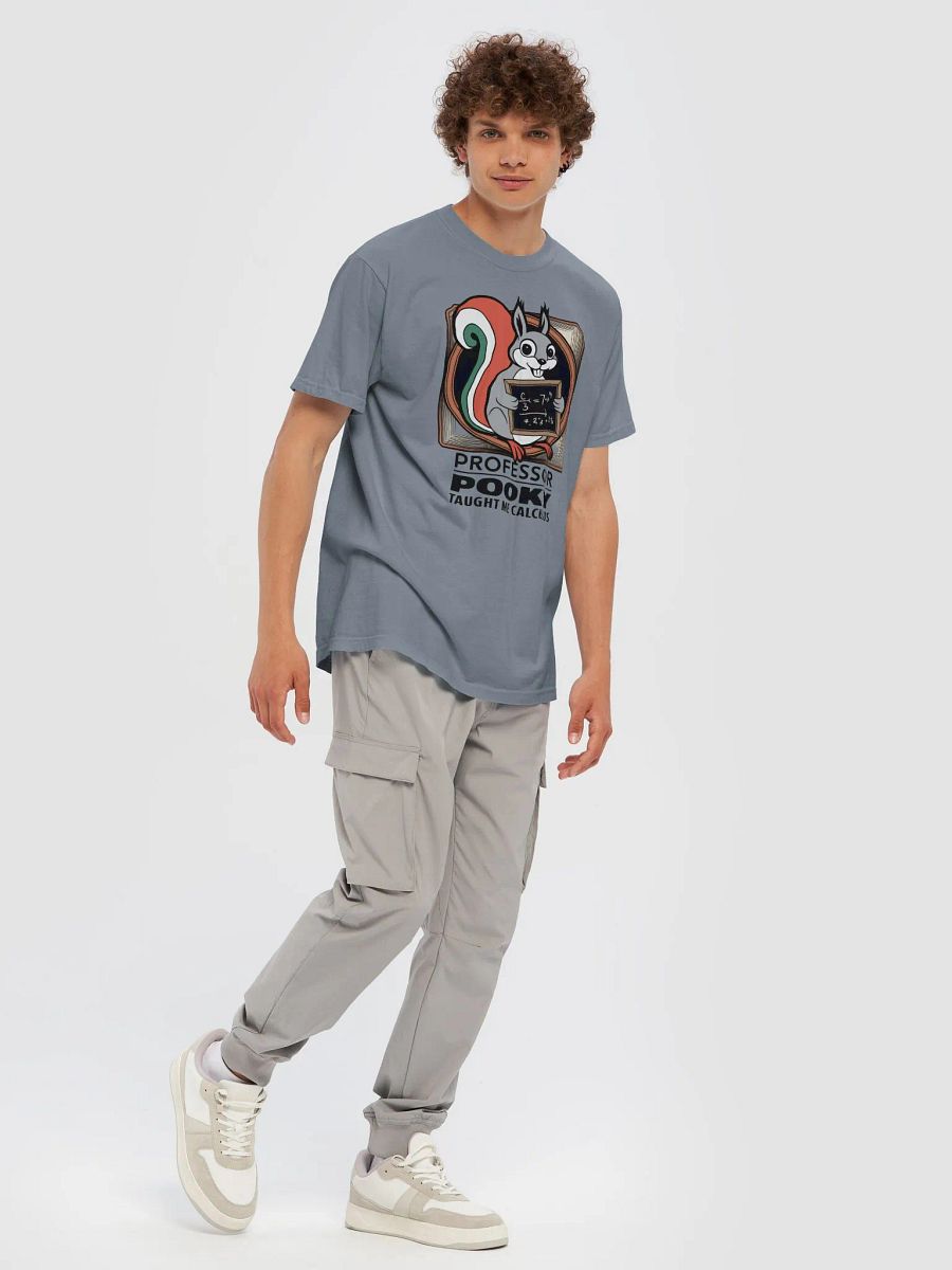 Super Soft and Comfy Traditional Tee: Professor Pooky Taught Me Calculus, Green White and Red Taill Holding Chalk Board product image (7)