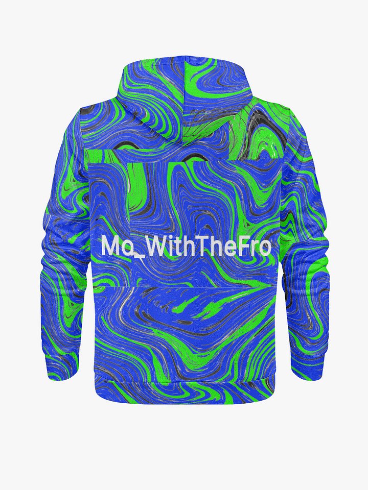 Blue and green swirl Mo_WithTheFro synthetic hoodie product image (2)
