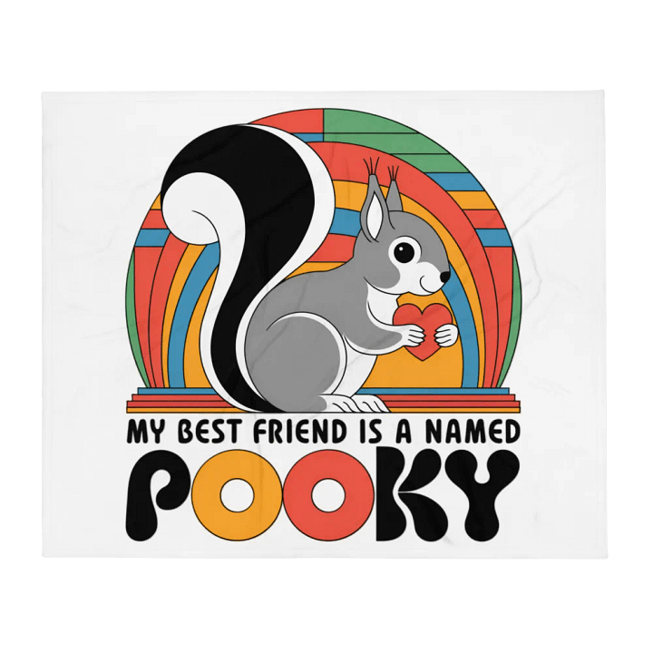Ultra Soft and Plushy Blanket: Pooky My Best Friend is a Squirrel Named Pooky, Retro with geometry product image (1)