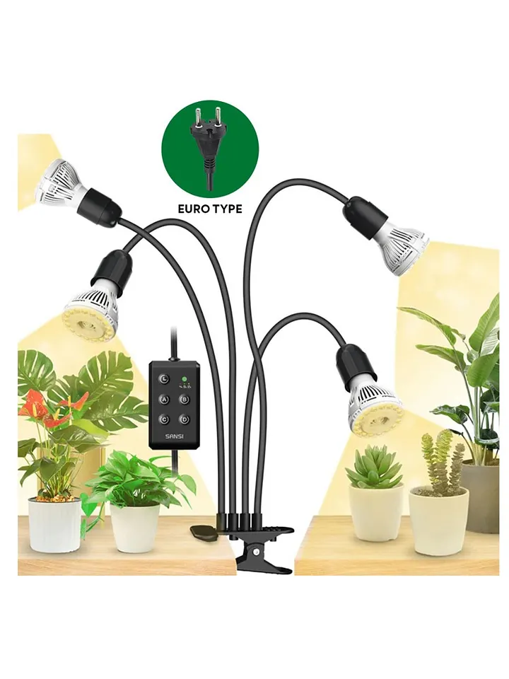 SANSI Adjustable Head Clip-On Light Holder – Flexible Clip Clamp for Indoor Plants (3-Head | 4-Head) product image (2)