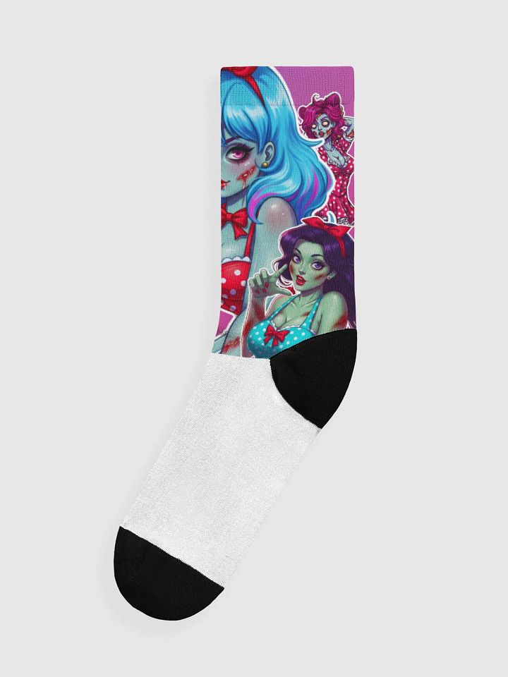 Zombie Pinup Illustrated Crew Socks product image (1)