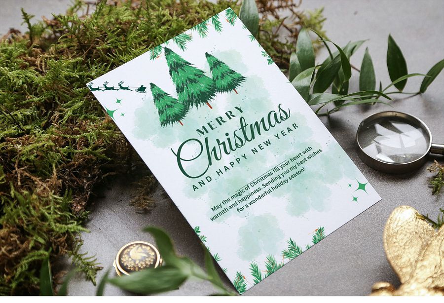 Christmas and New year greetings cards Bundle No 2 (5Cards) product image (6)