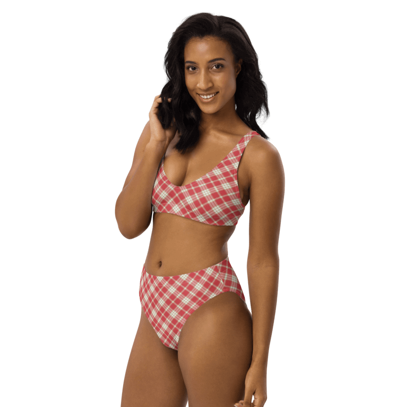 Coral Pink Plaid Bikini product image (3)