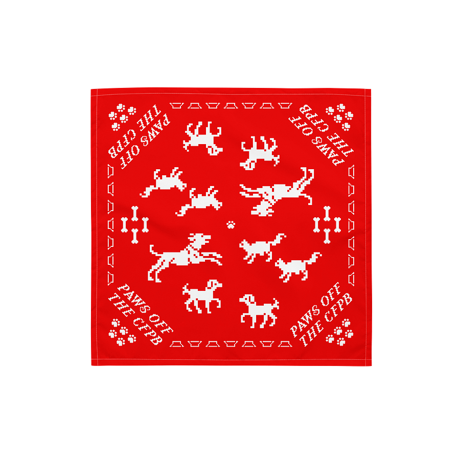 Paws off the CFPB Bandana (Red) product image (1)