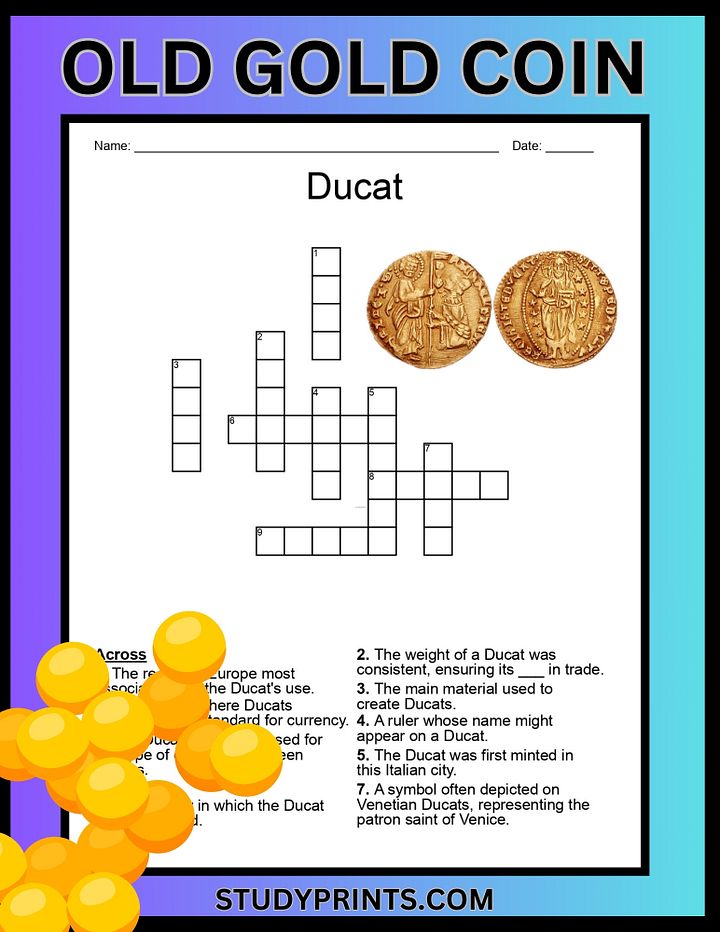 OLD GOLD COIN Crossword Puzzle - Ducat product image (1)