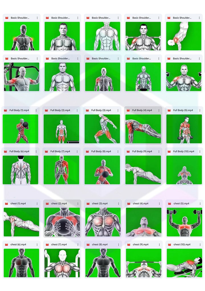 120 HIGH-ENERGY WORKOUT & FITNESS GREEN SCREEN CLIPS BUNDLE FOR VIDEO CREATORS product image (2)