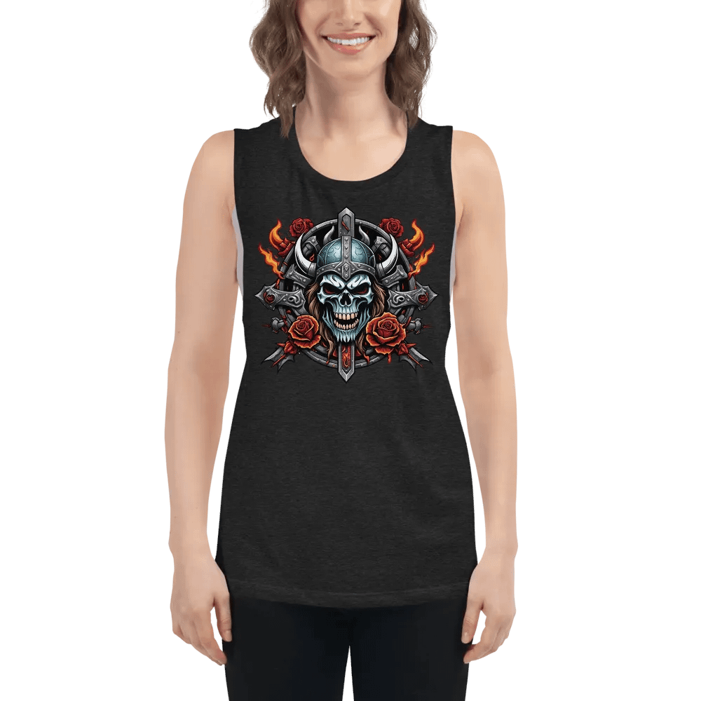 Viking Skull Rose Warrior Tank product image (5)