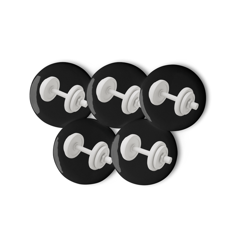 White Dumbbell Buttons Pin Set product image (2)