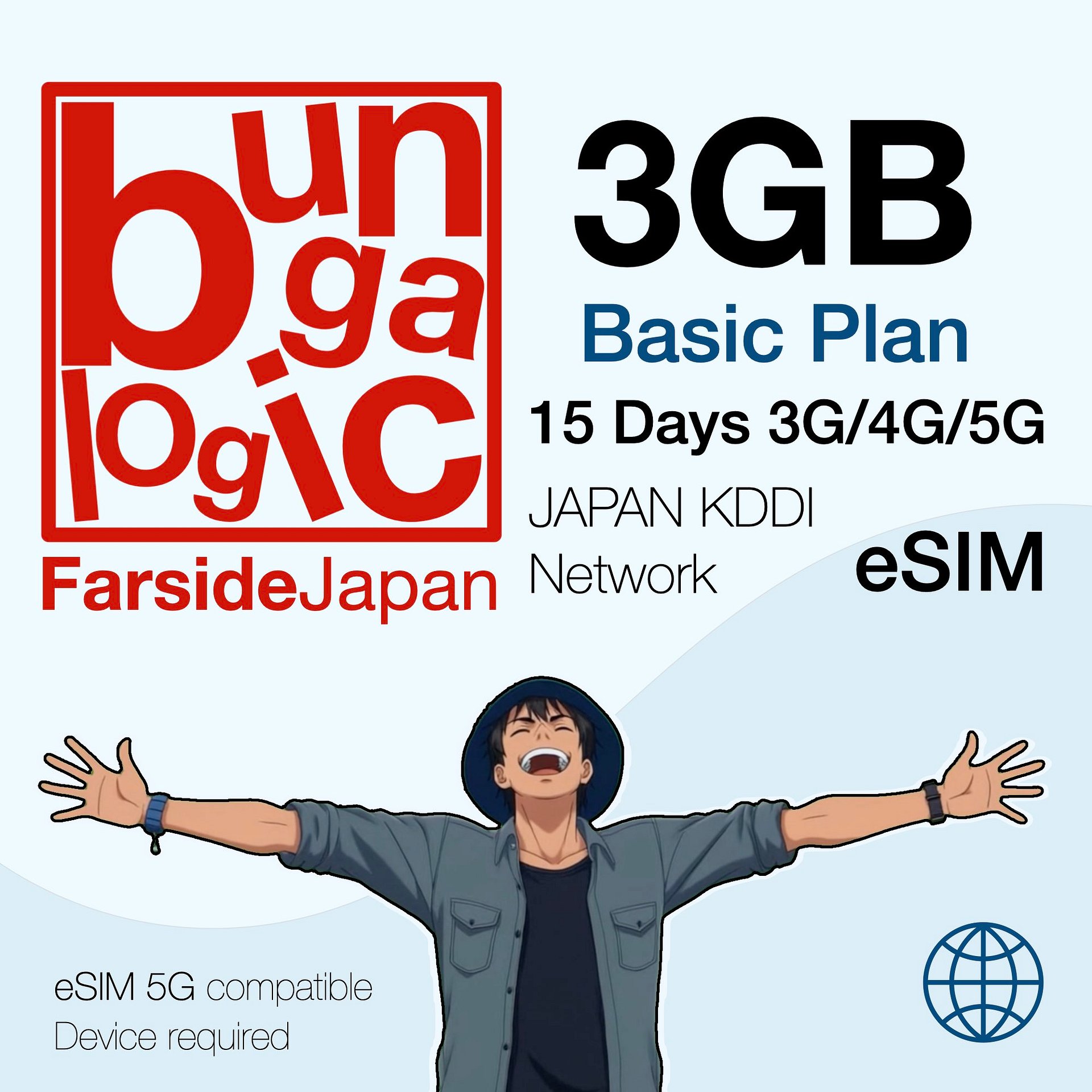 JAPAN 3GB eSIM 15 Days - 5G product image (1)