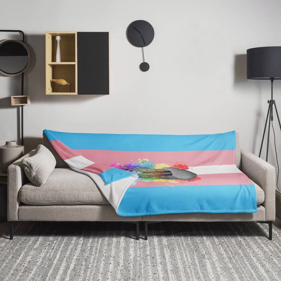 Transgender Pride Fox Blanket (2023) product image (11)