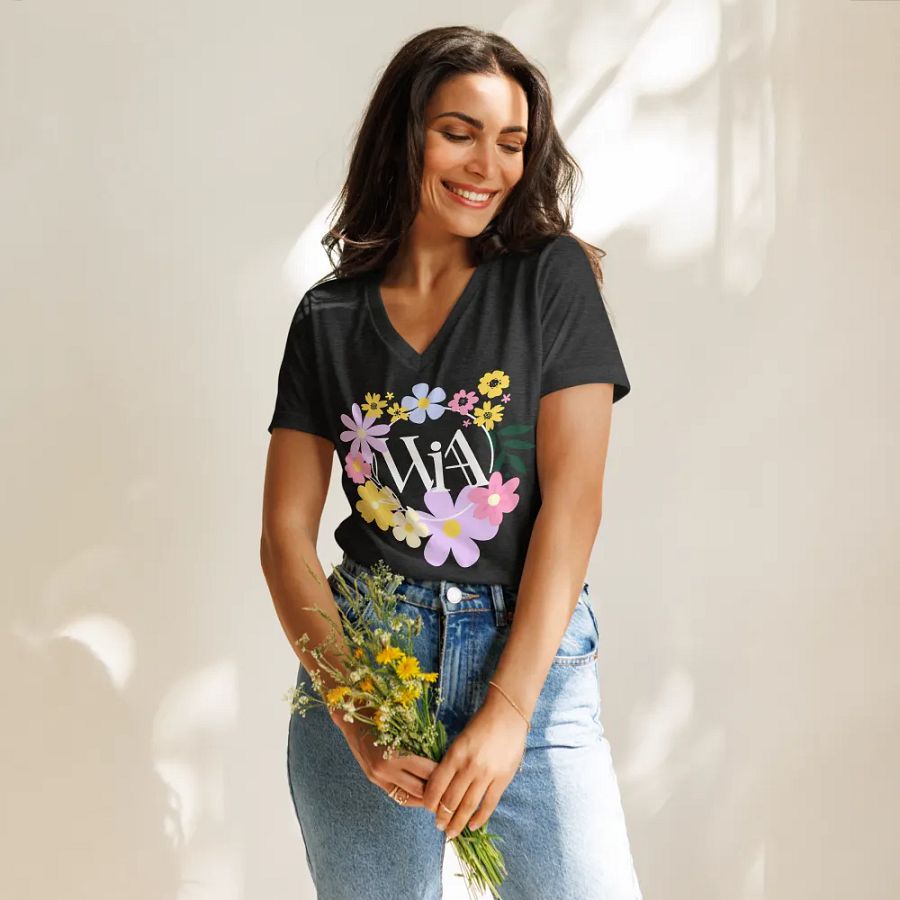 WIA Bloom Women's V-Neck T-Shirt product image (11)