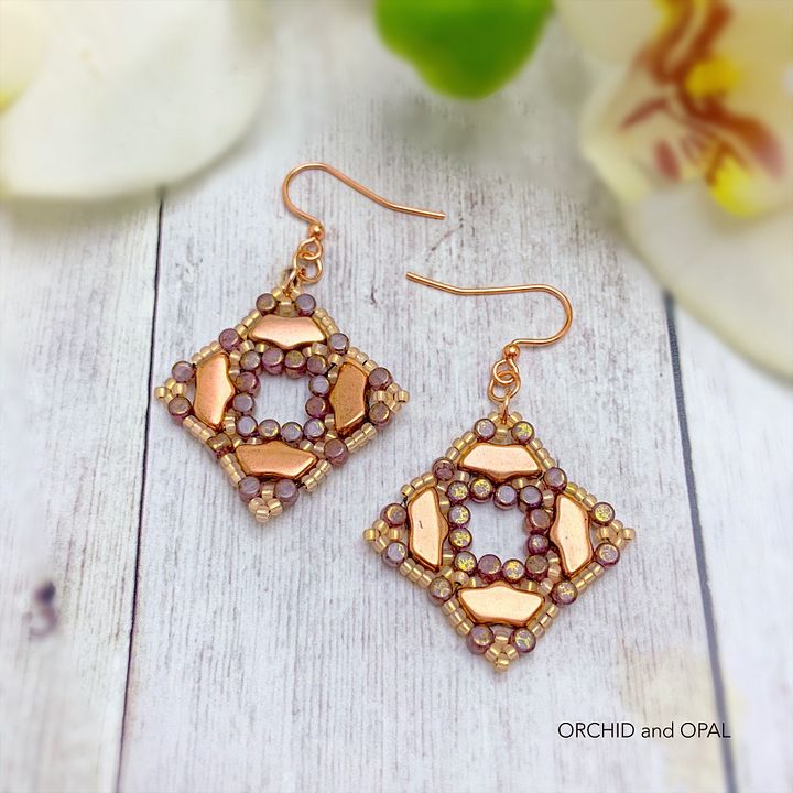 Digital Beading Pattern – Ravenna Mosaic Beaded Earrings product image (2)