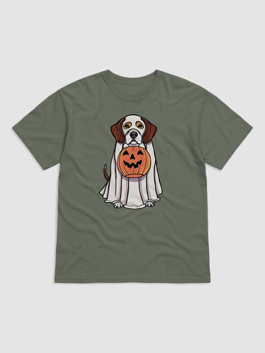 Funny Halloween Beagle(Red Tricolor) T-Shirt | Funny Beagle Wearing a Ghost Costume and Holding a Pumpkin Basket product image (8)