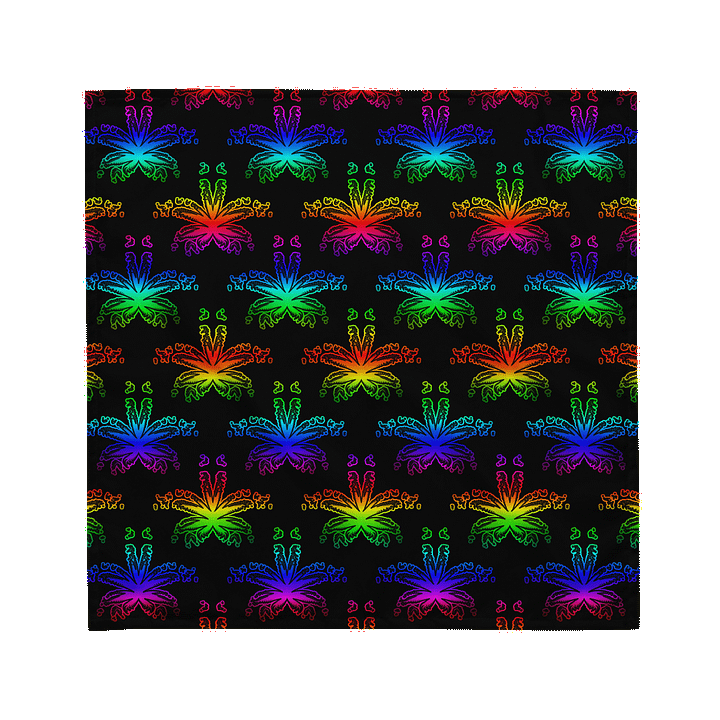 Rainbow Happy Pride Pot Leaf Pattern Bandana, LGBTQIA+ Cannabis Queer Stoner Art, Weird Weed Twisted 420 Fashion Accessory product image (1)