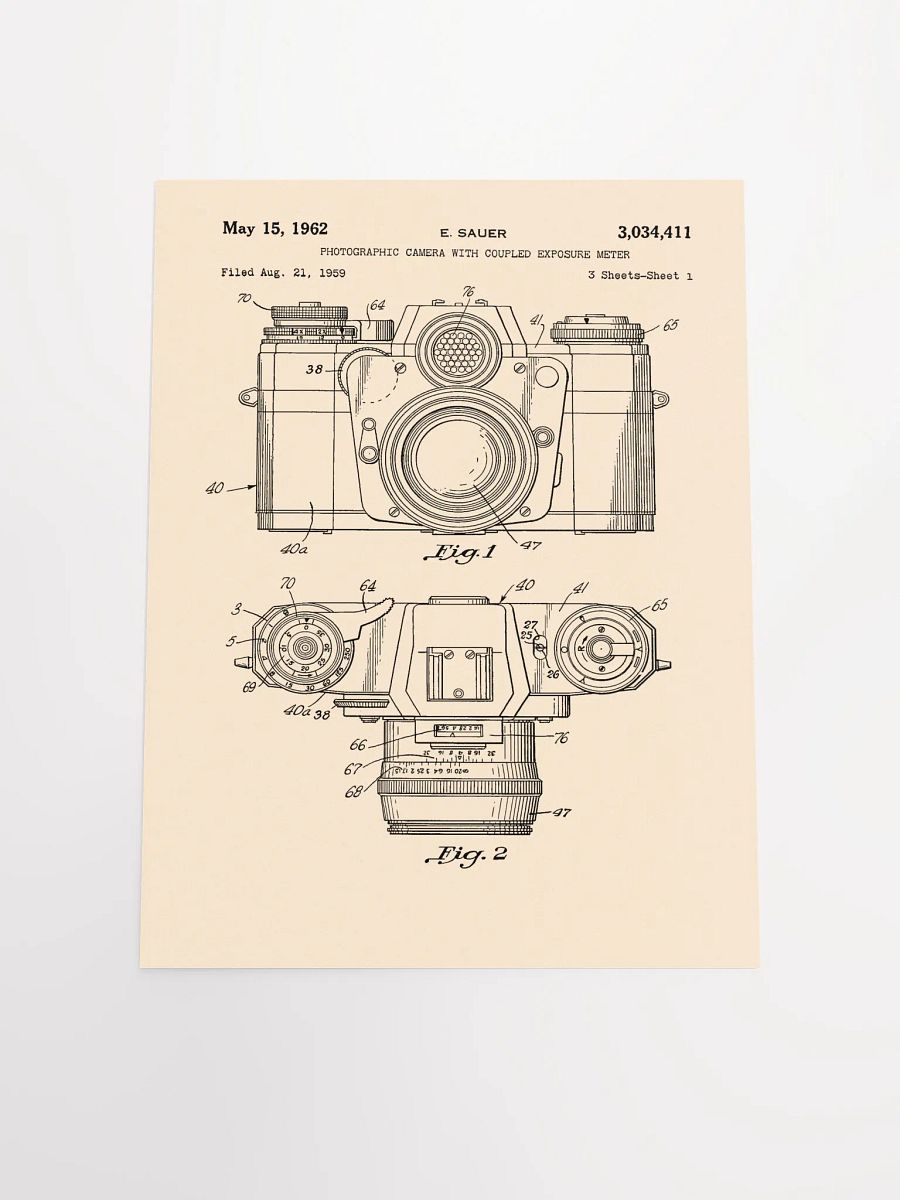 Vintage camera patent print product image (4)