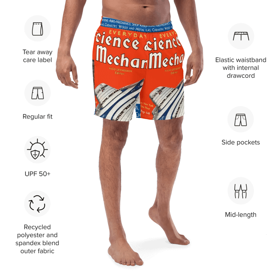 Retro Aero-Mechanics Swim Trunks product image (3)