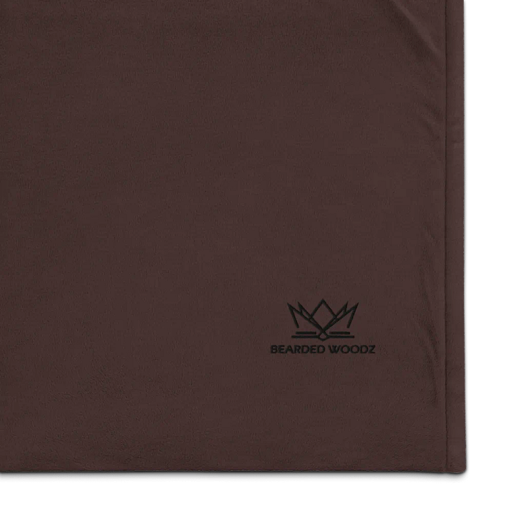 Bearded Woodz Embroider Sherpa Blanket (Brown/ Black) product image (1)