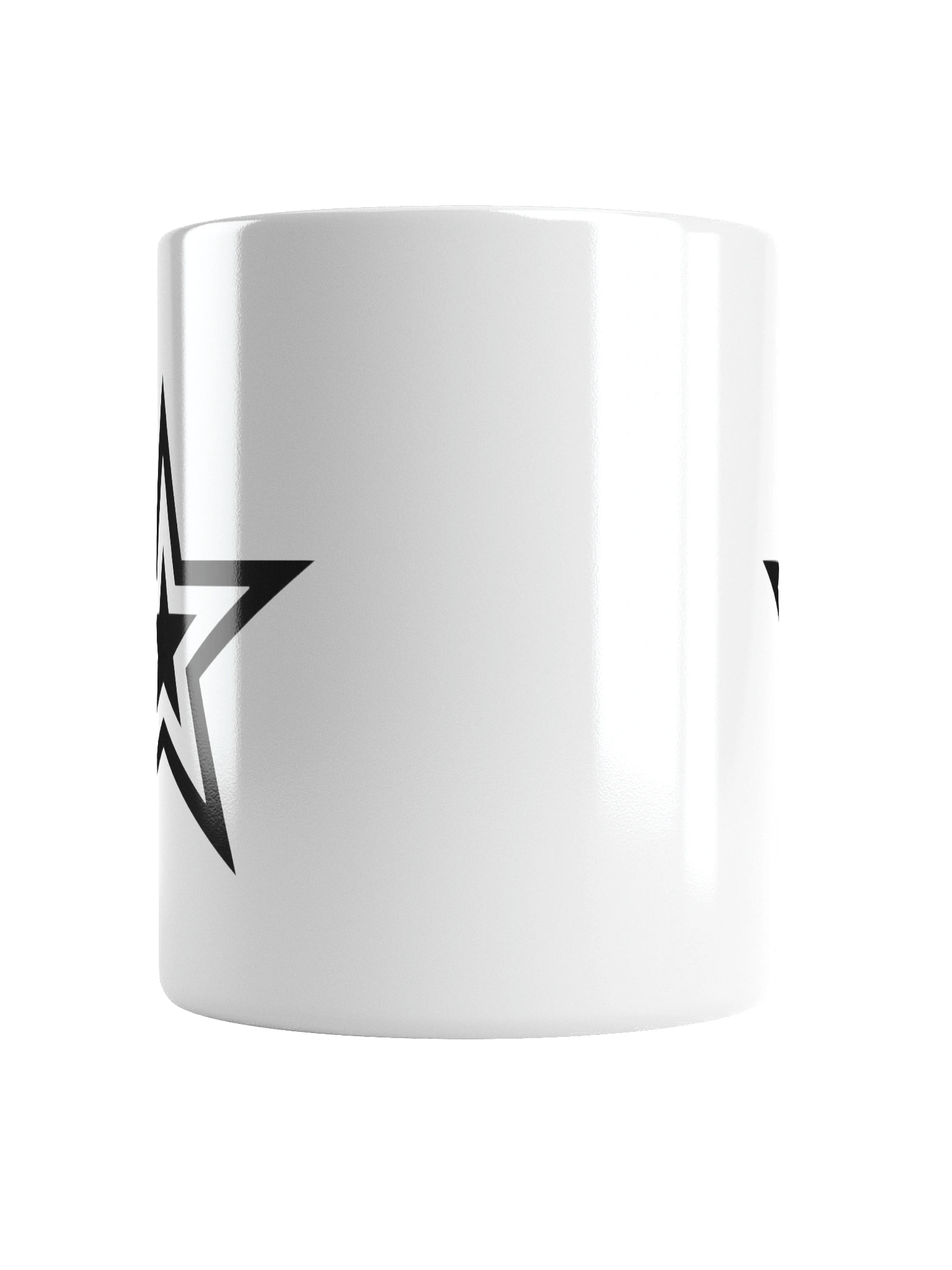 Bold Black Star Print White Glossy Mug product image (6)