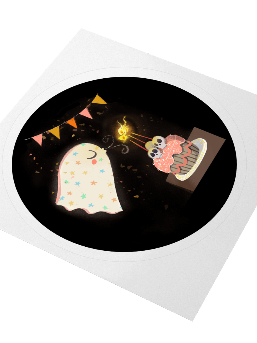 Little Ghost Birthday Party - Vinyl Birthday Sticker product image (3)