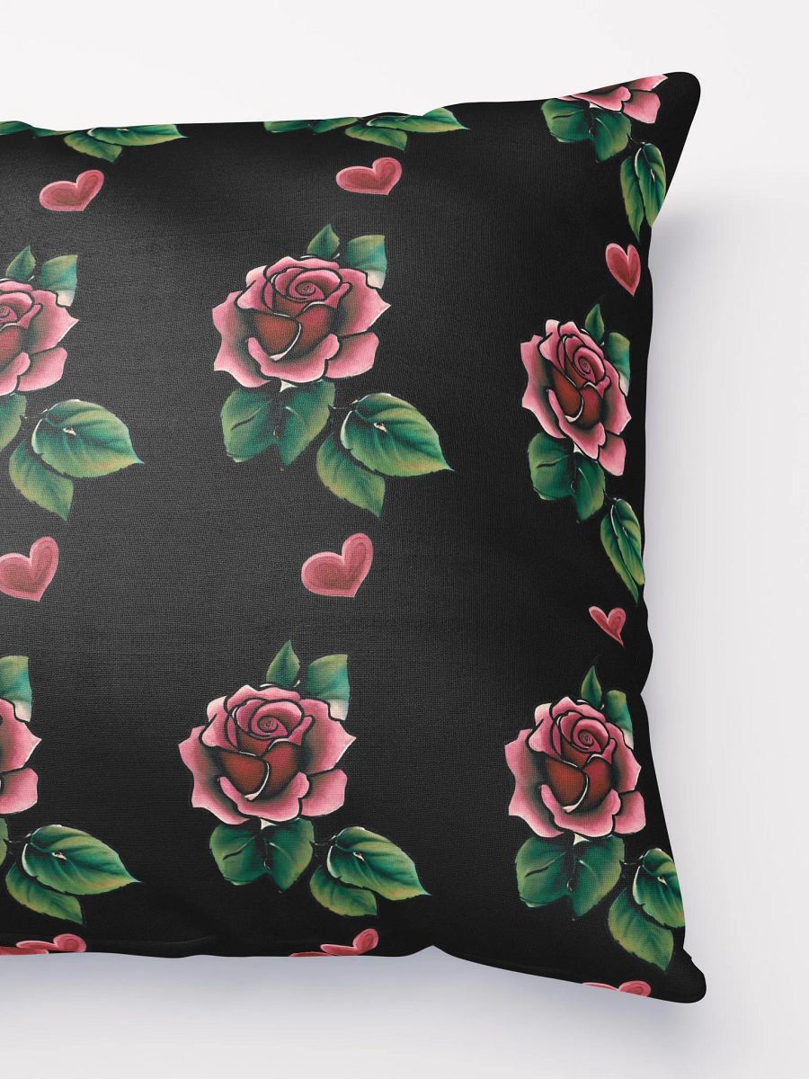 Red and Black Tattooed Roses and Hearts Pillow product image (2)
