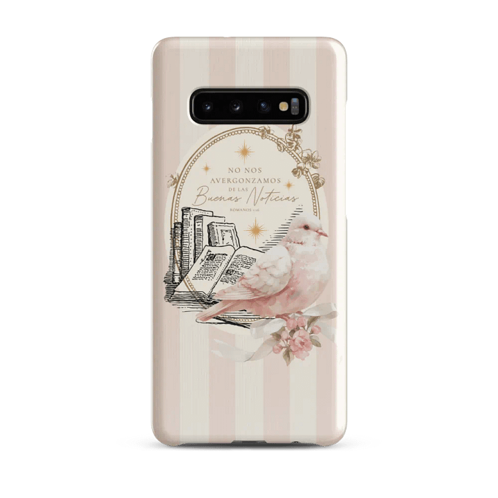 'No Nos Avergonzamos de las Buenas Noticias' Cream/Pink Vintage Dove Samsung® Snap Case product image (1)