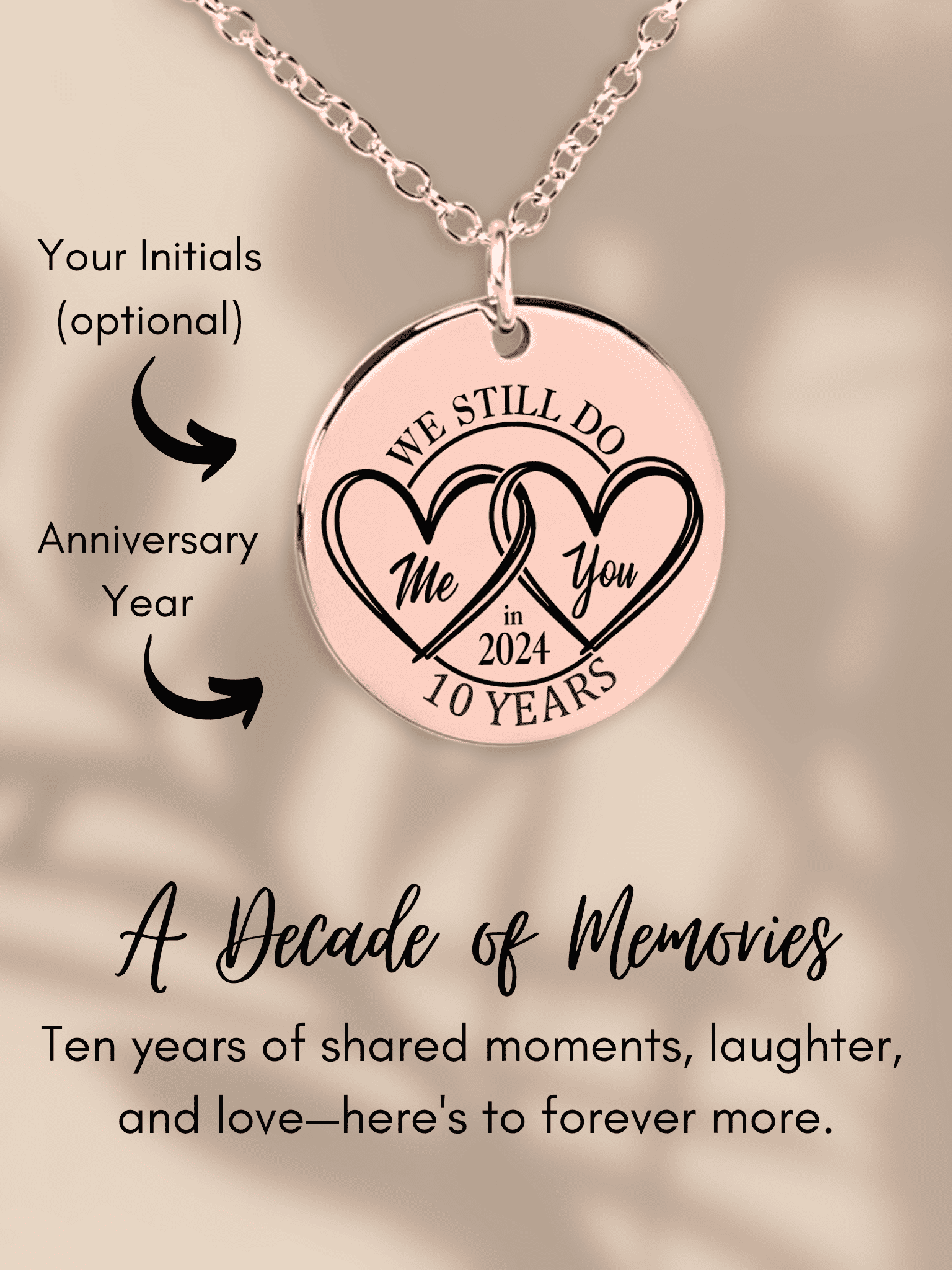 We Still 'I DO' 10 Years Later Anniversary Necklace product image (2)