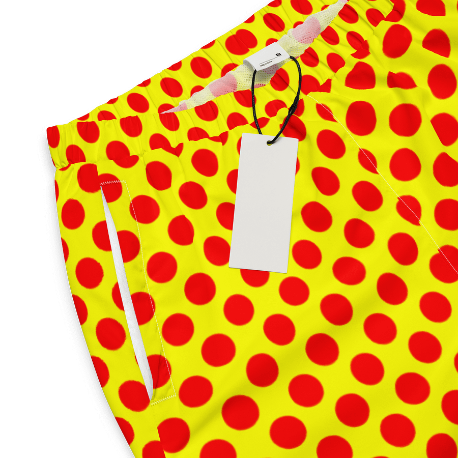 Red Polka Dots on Yellow Unisex Track Pants product image (4)
