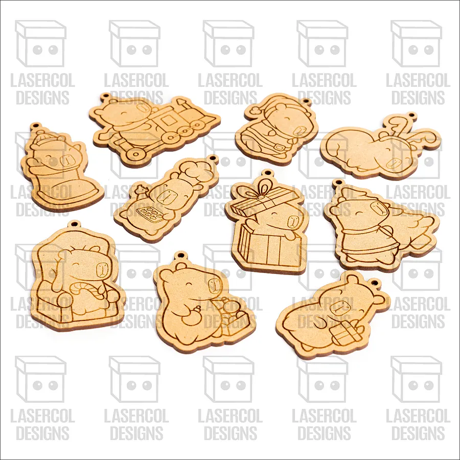 Christmas Ornaments - Laser Cut Files Capybara product image (5)