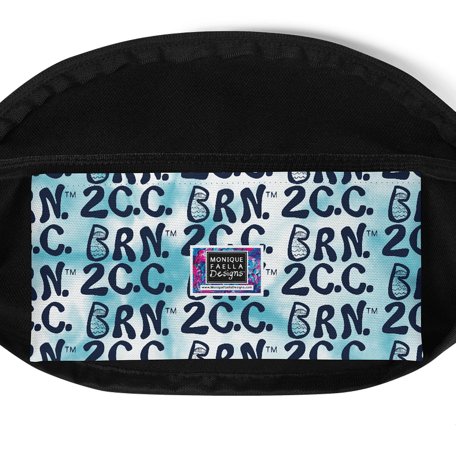 BOURNE to Cape Cod™ | Fanny Pack | BRN.2C.C.™ | Belt Bag Vibes | Coastal Cool Hands-Free Style | Navy Blue Logos on Blue Tie-Dye 🏖️🎒 product image (4)