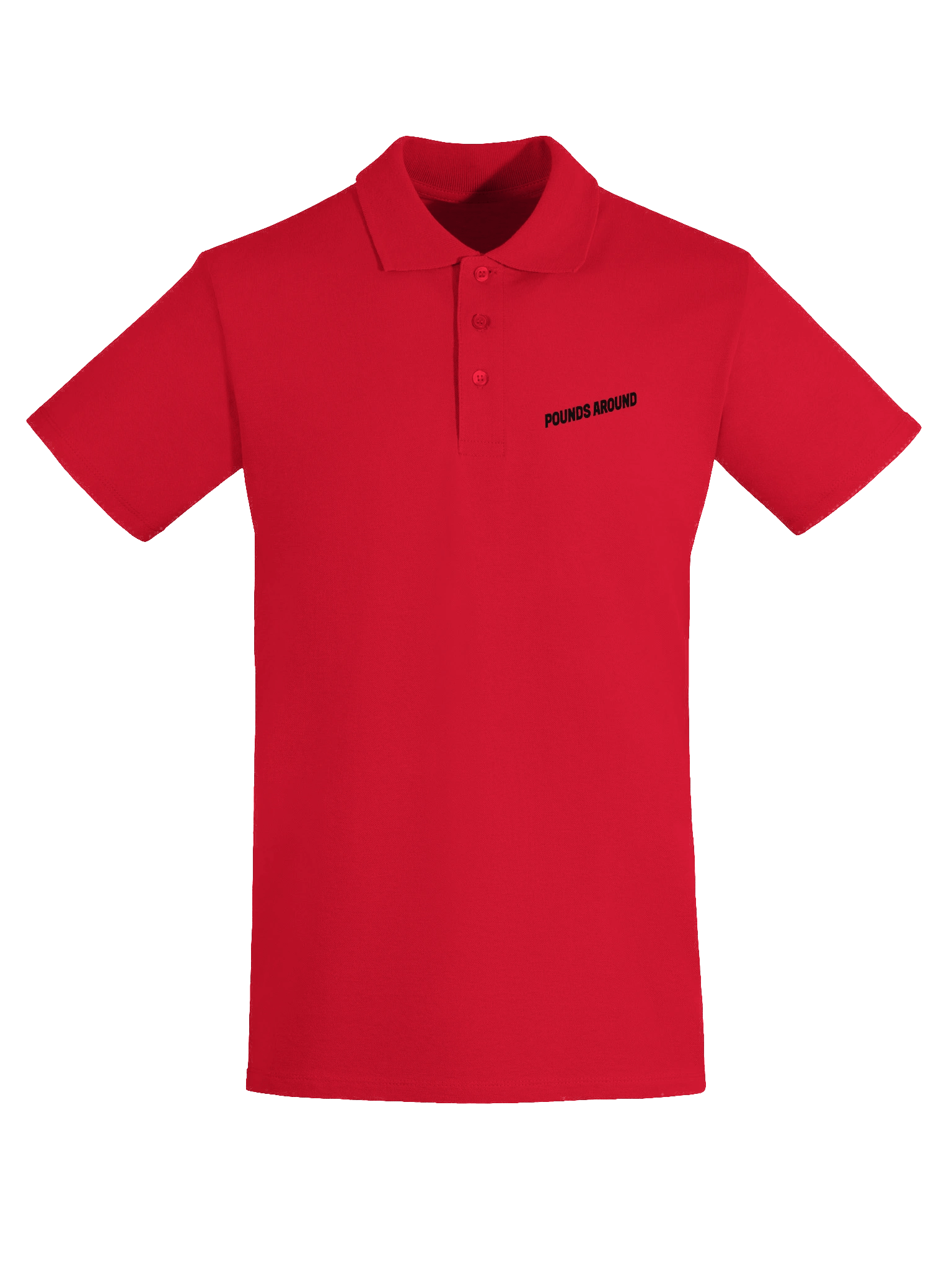 POUNDS AROUND red polo with stitched black product image (5)