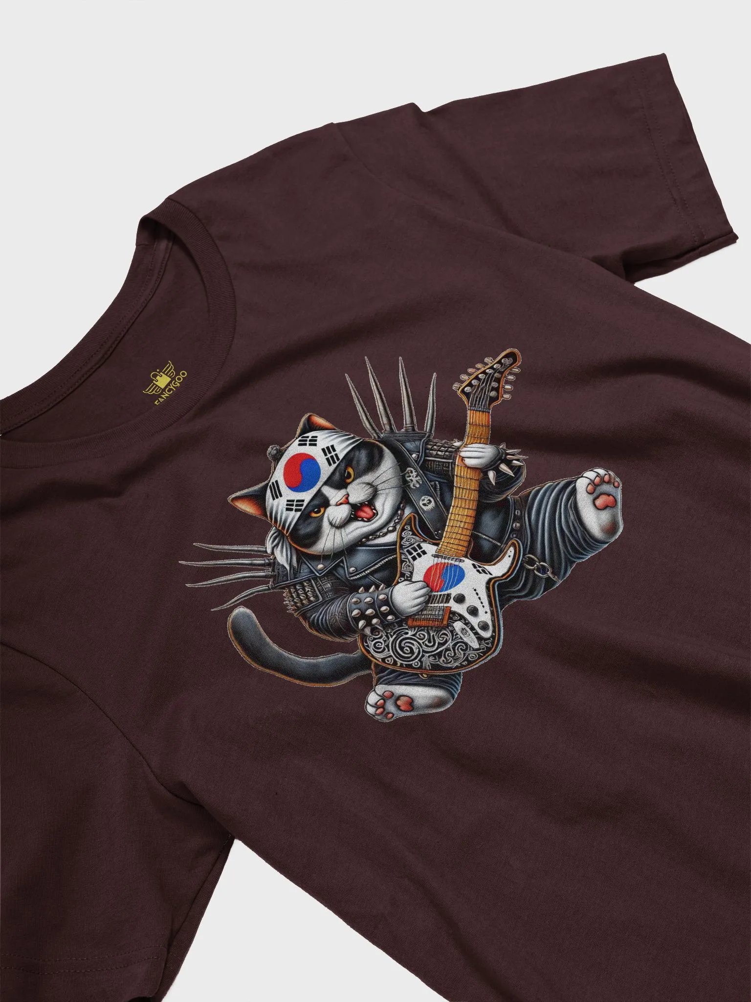 Korean Unisex Heavy Metal Electric Guitar Wings T-Shirt product image (8)